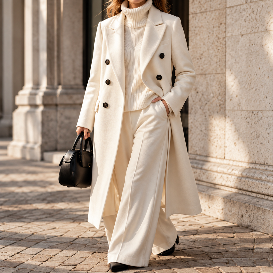 Longline Double-Breasted Trench Coat