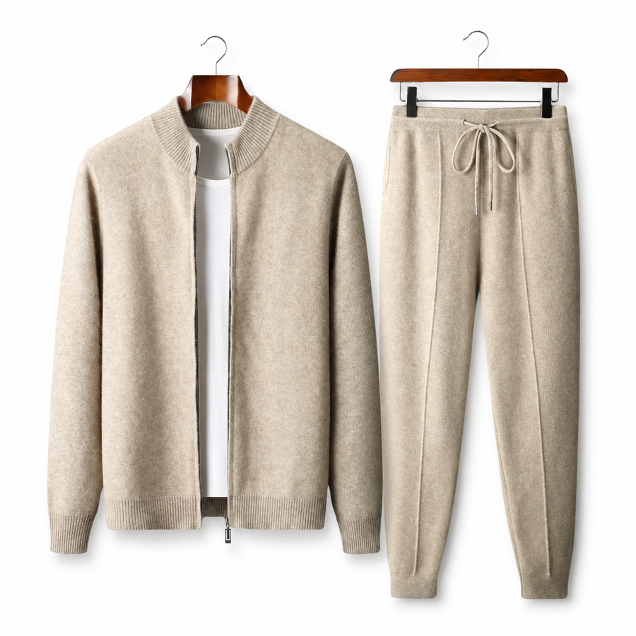 Knitted Zip-Up Tracksuit Set
