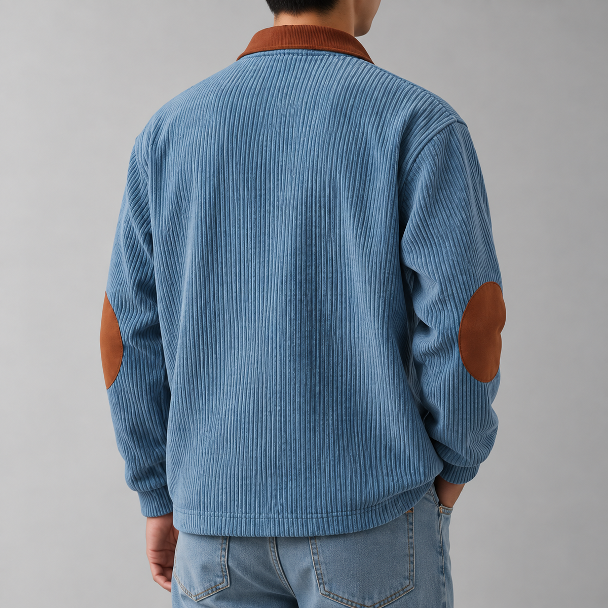 Ribbed Half-Zip Sweatshirt