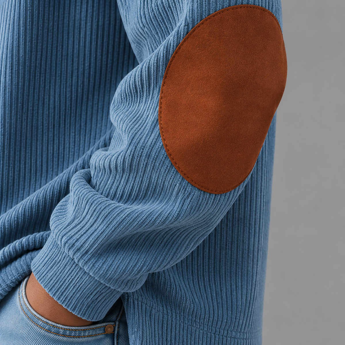 Ribbed Half-Zip Sweatshirt