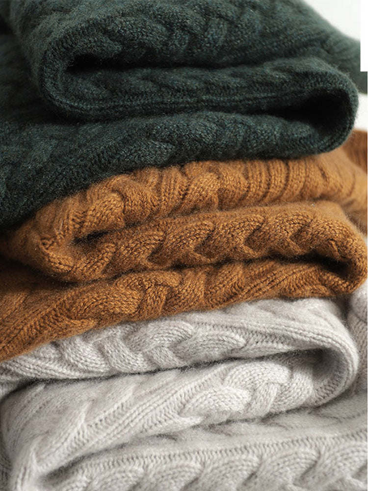 Textured Stand-Collar Knit Sweater
