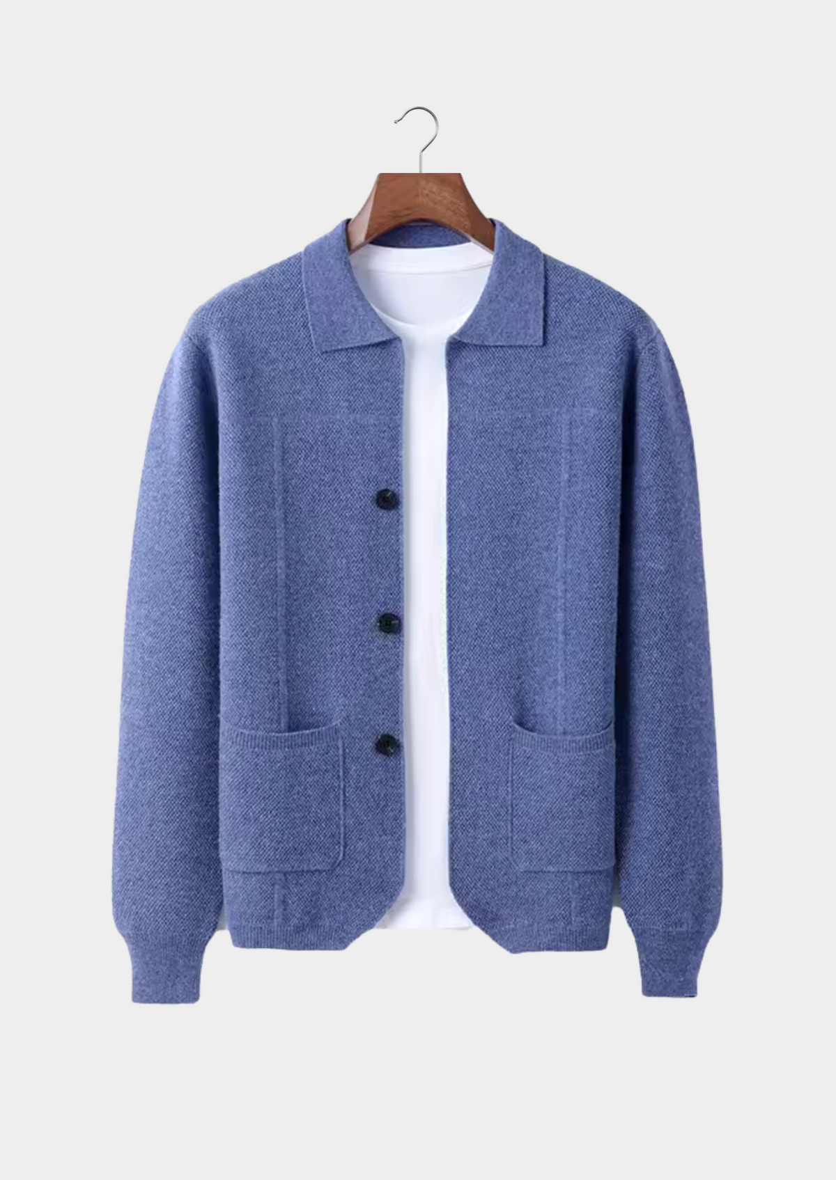 Button-Front Knitted Overshirt