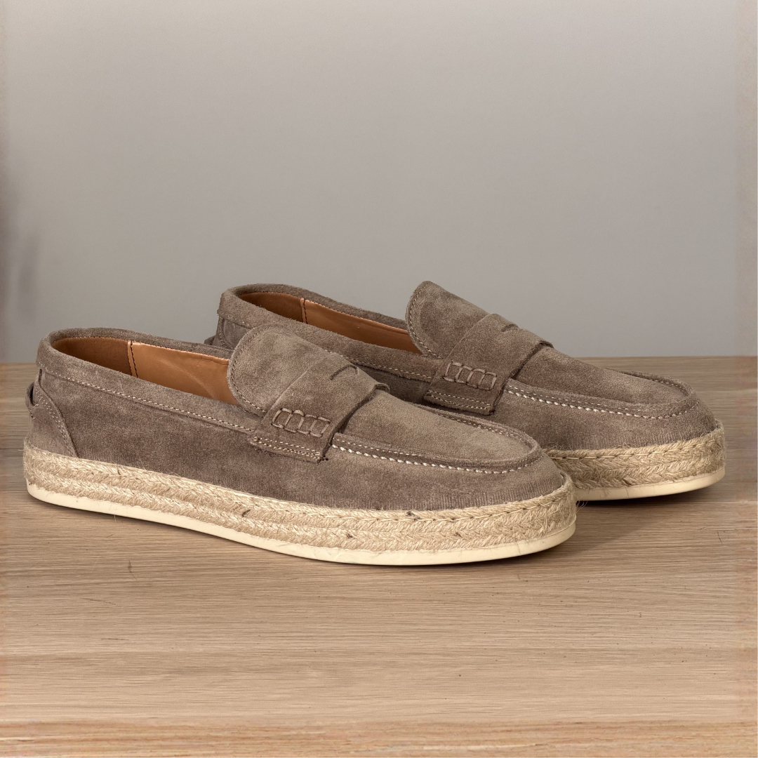 Suede Espadrille Loafers
