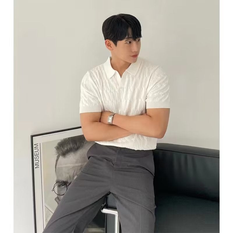Short-Sleeve Slim Knit Polo