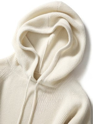 Bow-Detail Hooded Knit Sweater