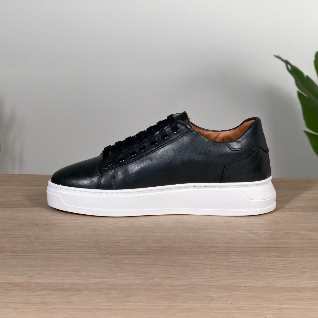 Blue Leather Sneakers