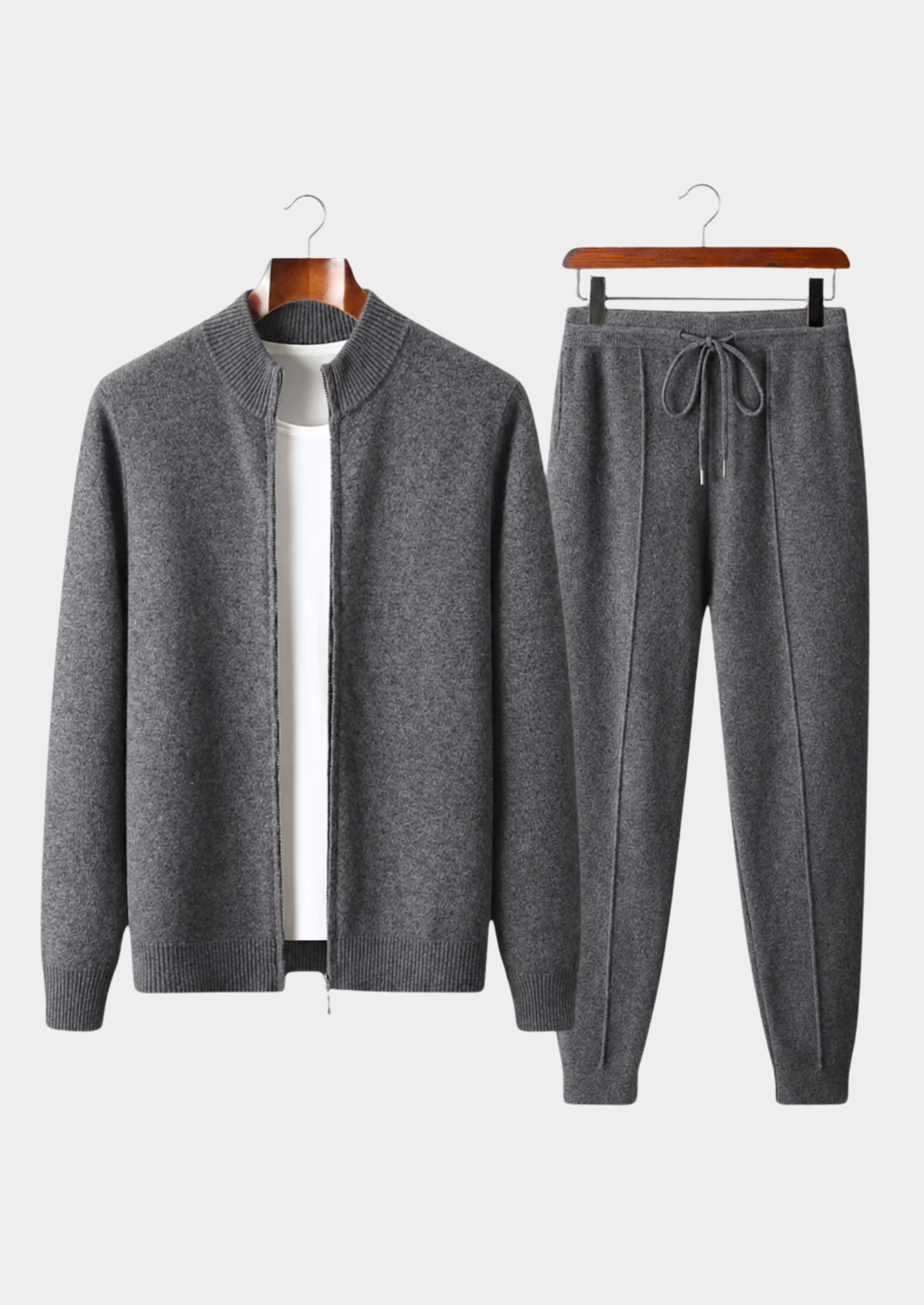 Knitted Zip-Up Tracksuit Set