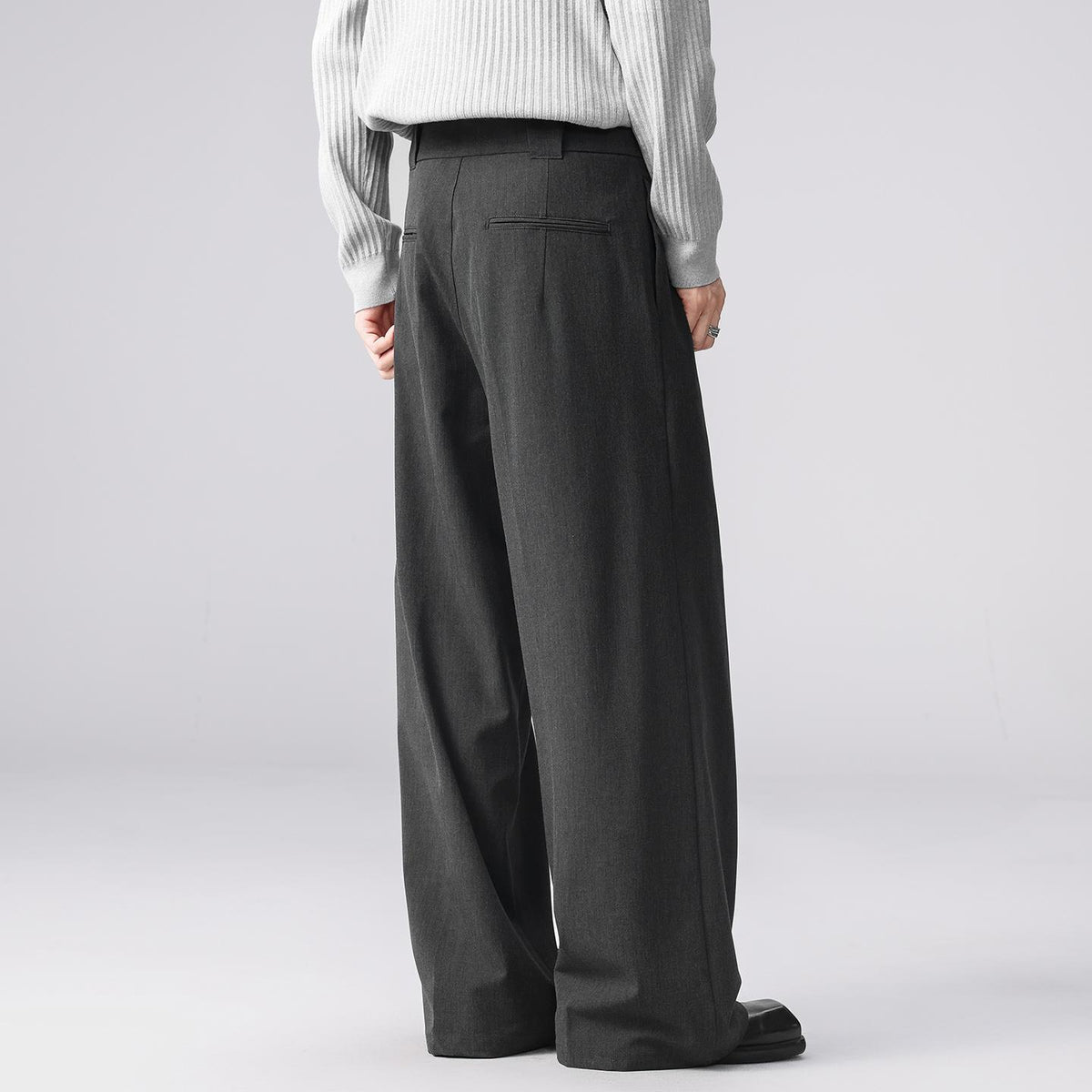 Double-Pleated Wide-Leg Trousers