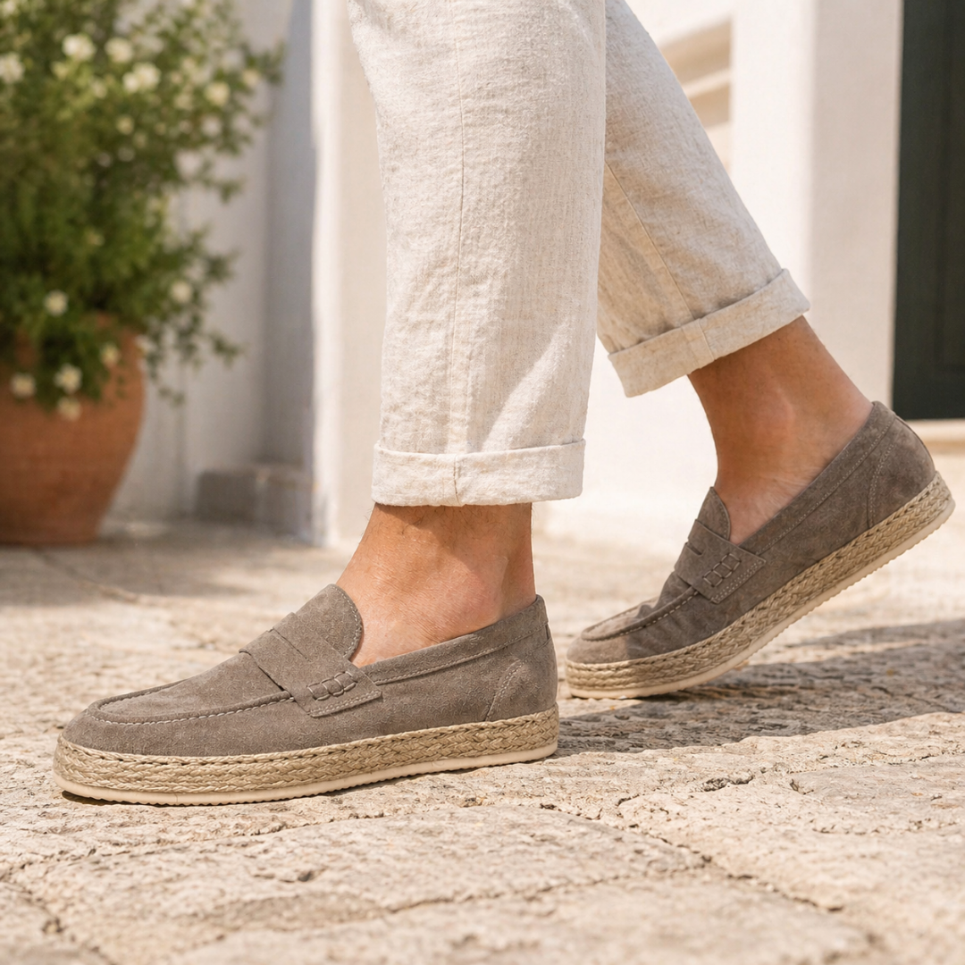 Suede Espadrille Loafers