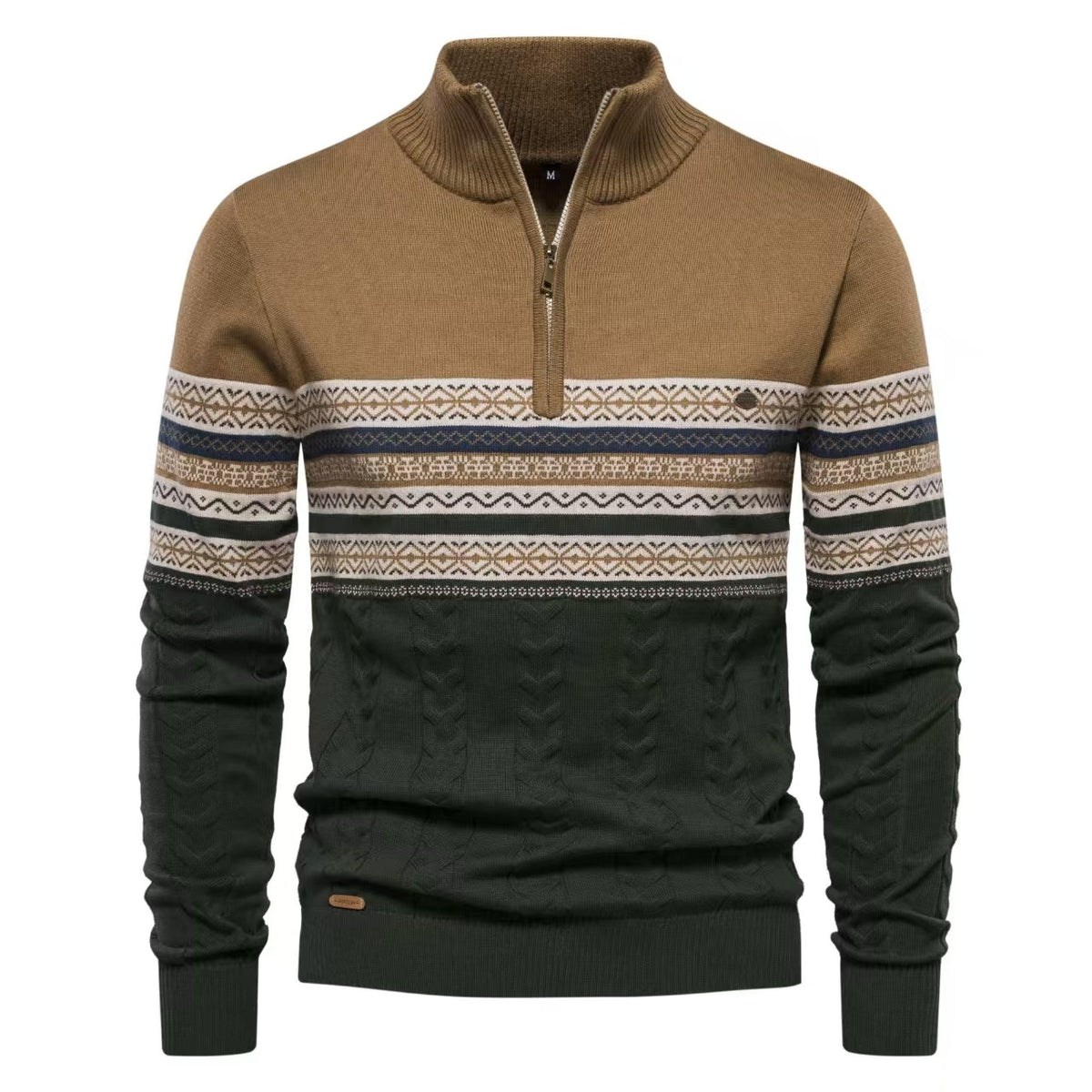 Colour-Block Half-Zip Sweater
