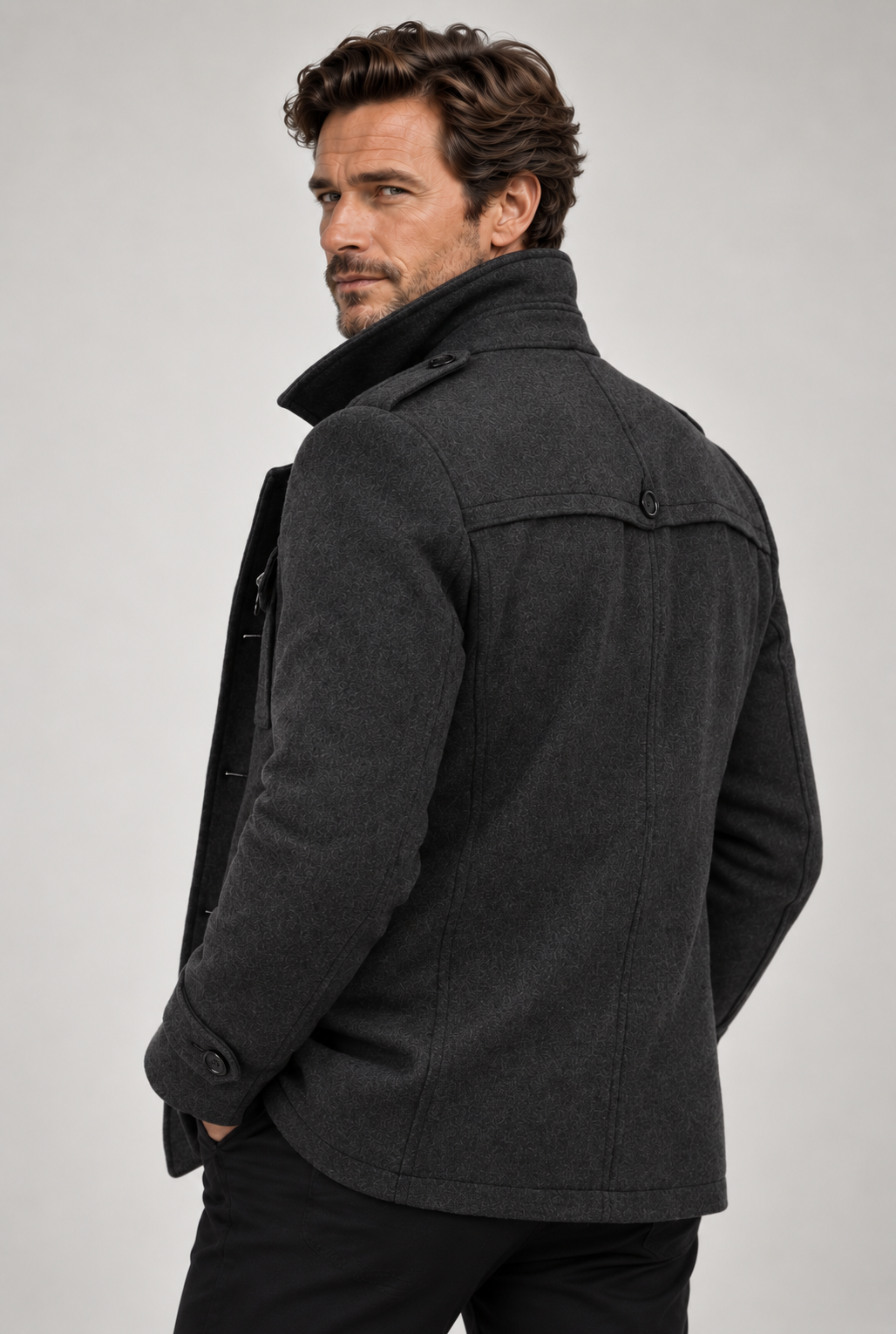Double-Breasted Wool-Blend Overcoat
