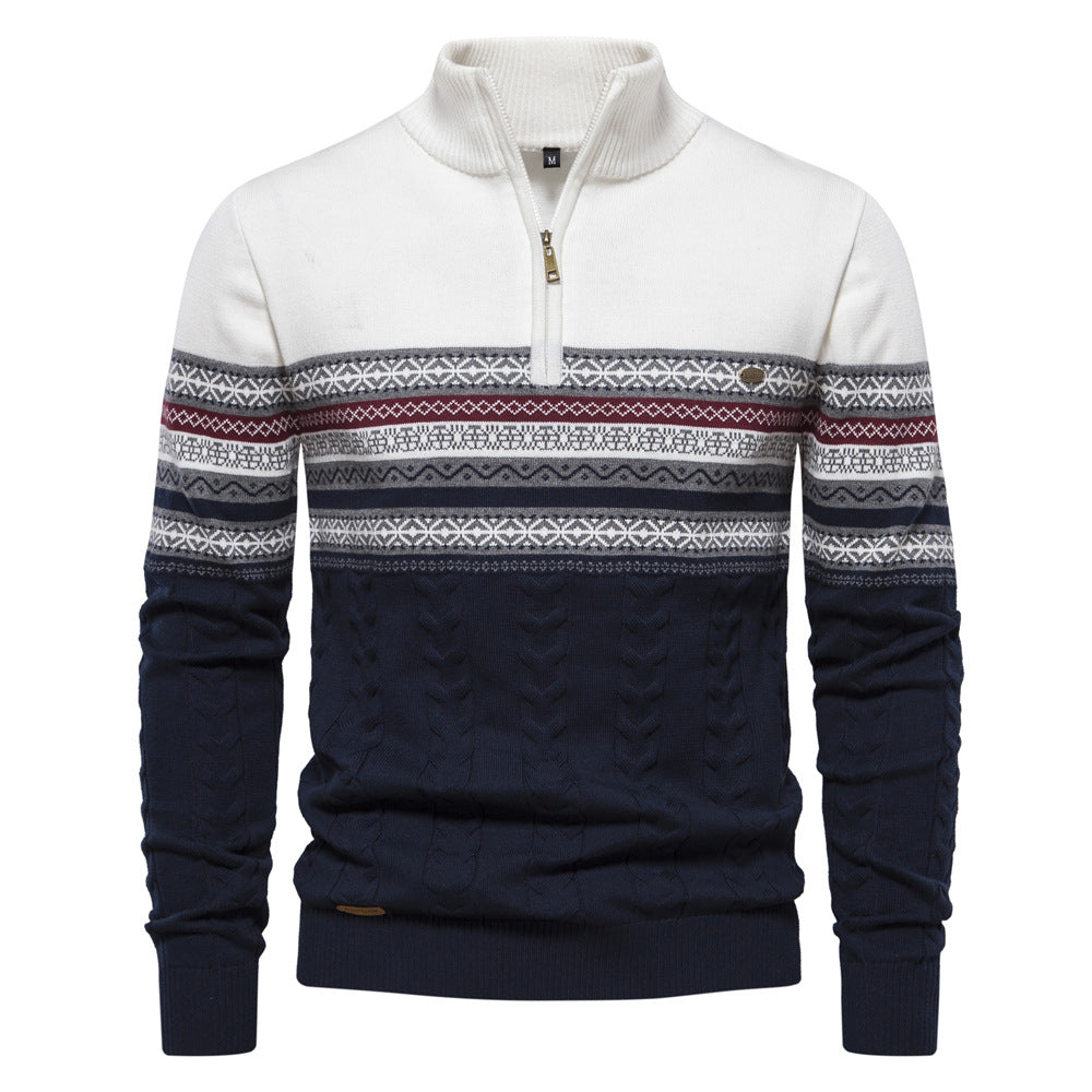 Colour-Block Half-Zip Sweater