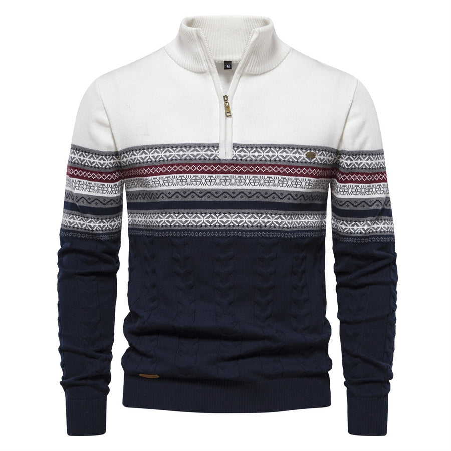 Colour-Block Half-Zip Sweater