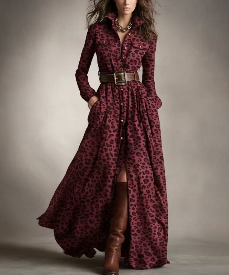 Asymmetric Plaid Long Dress
