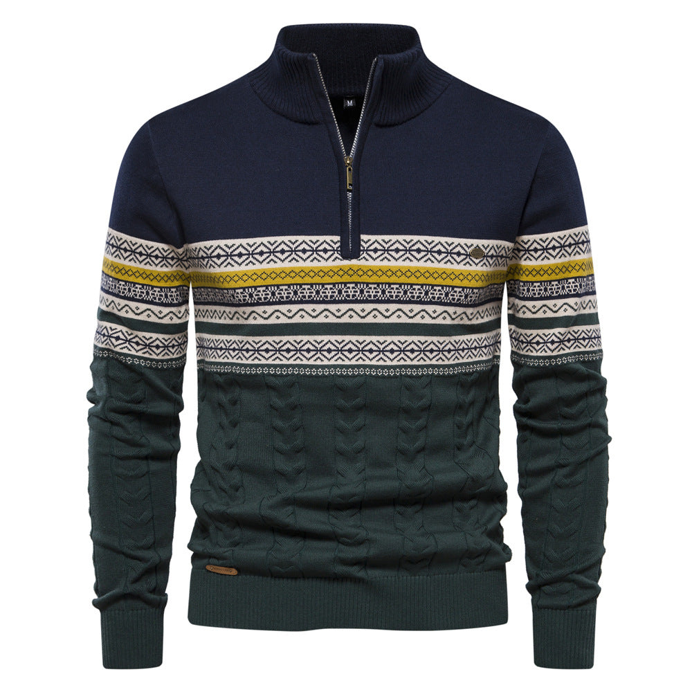 Colour-Block Half-Zip Sweater