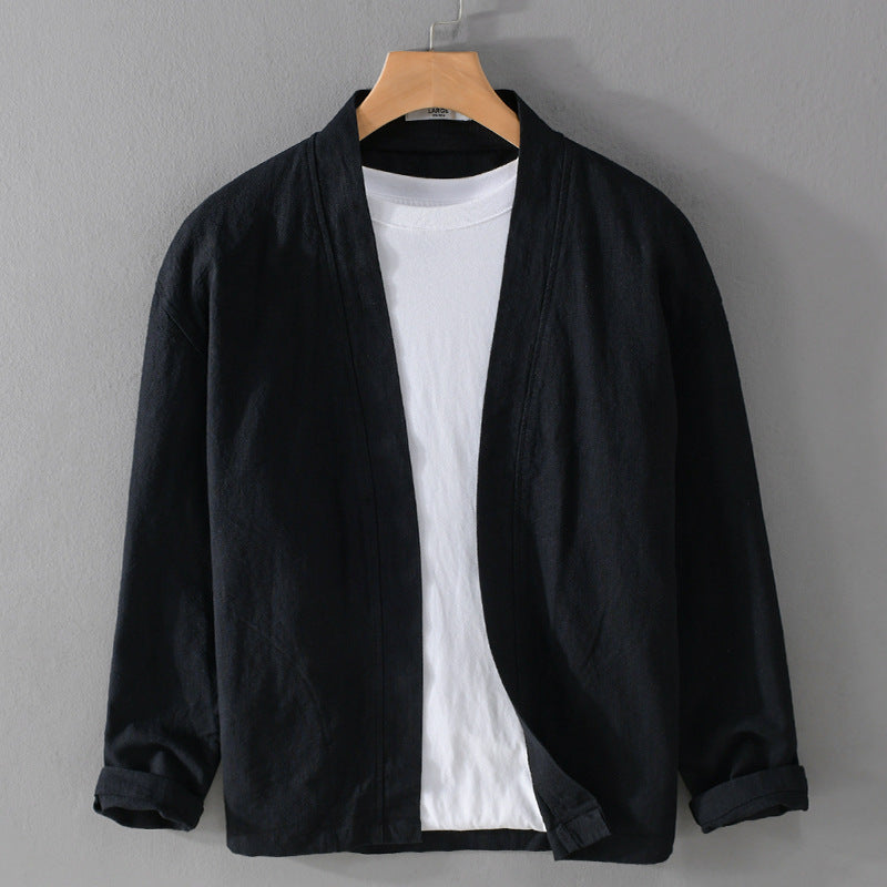 Open-Front Stand-Collar Shirt Jacket