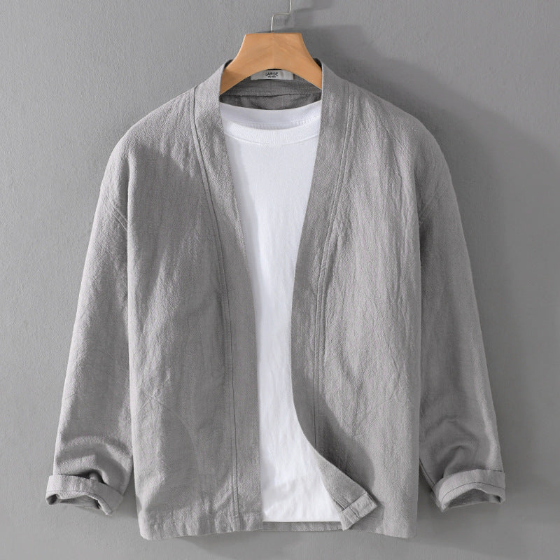 Open-Front Stand-Collar Shirt Jacket