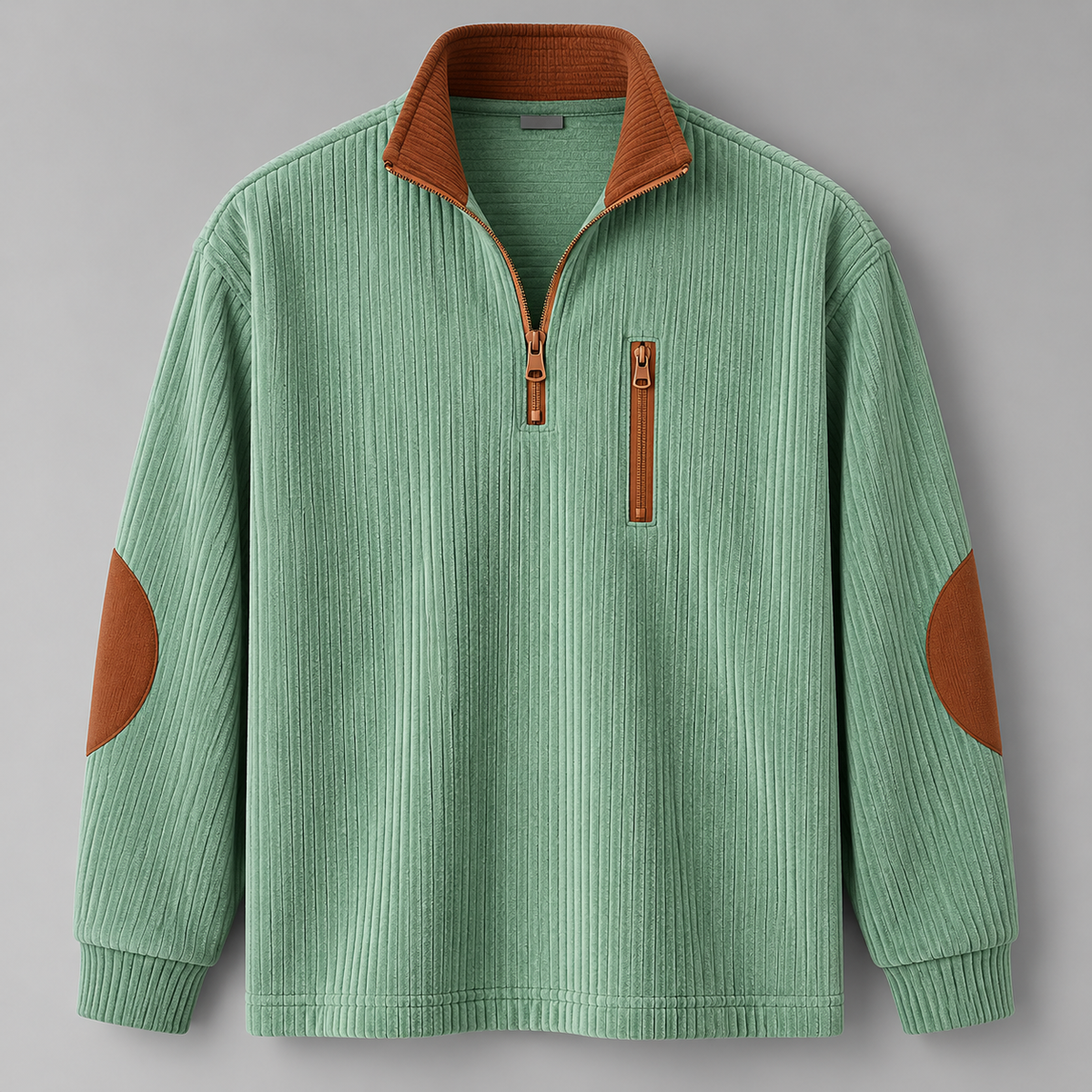 Ribbed Half-Zip Sweatshirt