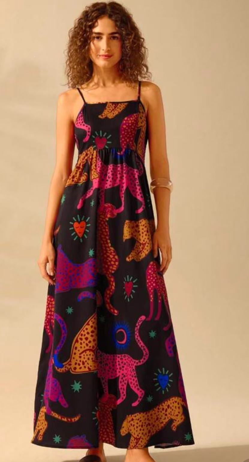 Floral Adjustable-Strap Maxi Dress
