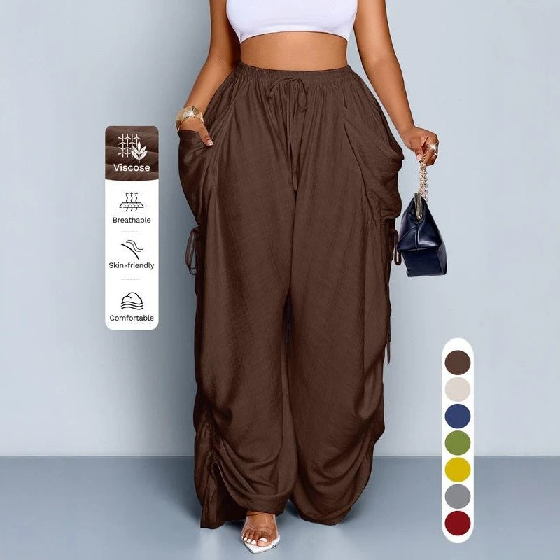 Relaxed Wide-Leg Drawstring Trousers