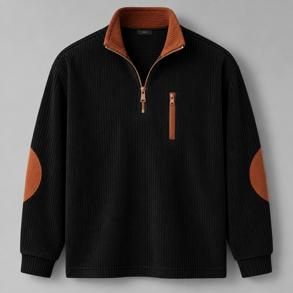 Ribbed Half-Zip Sweatshirt