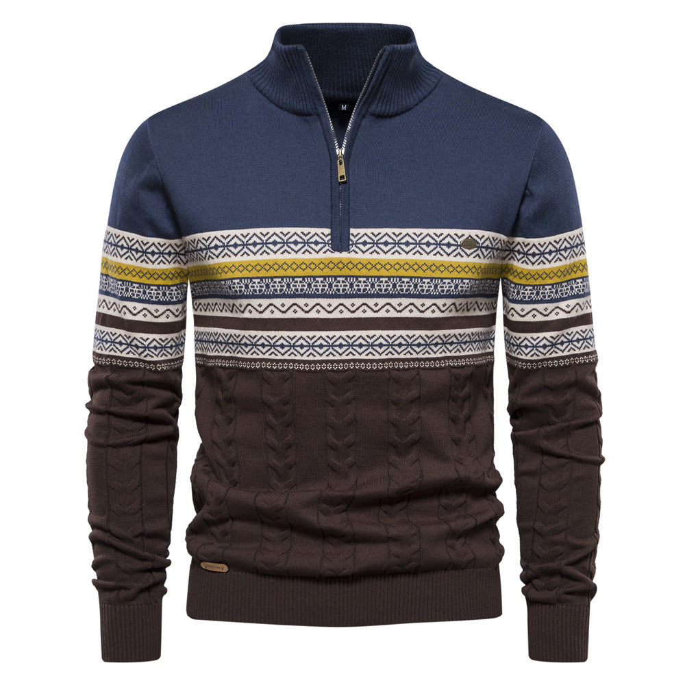 Colour-Block Half-Zip Sweater