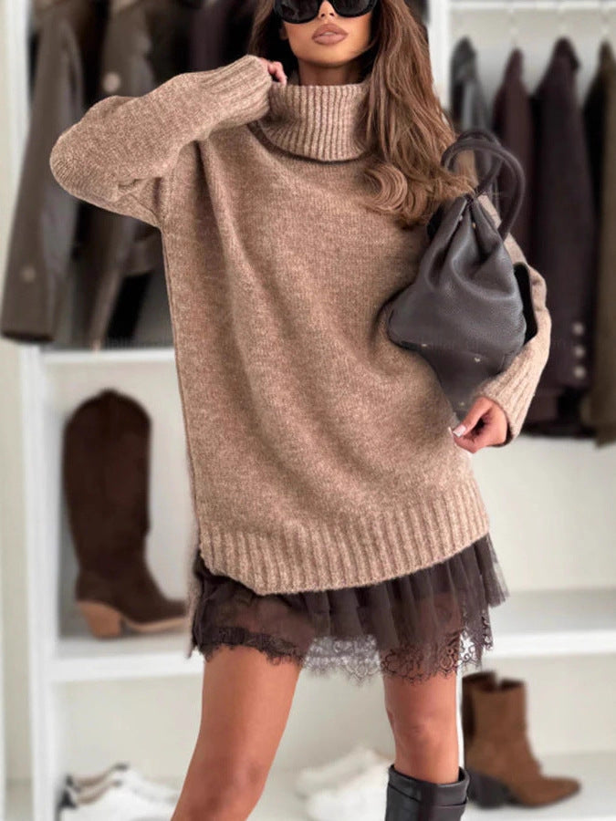 Lace-Trim Dress & Knit Coordinates