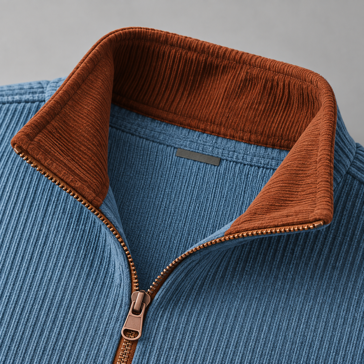 Ribbed Half-Zip Sweatshirt