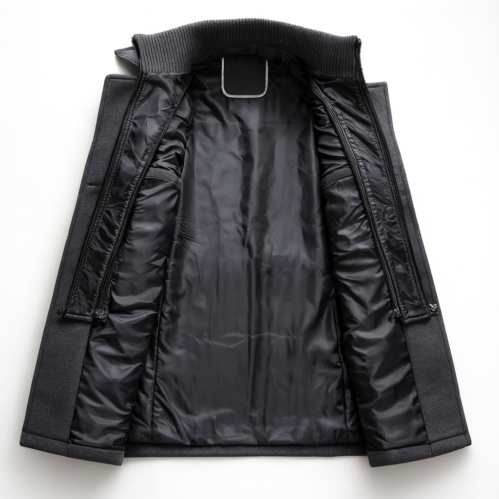 Double-Breasted Wool-Blend Overcoat