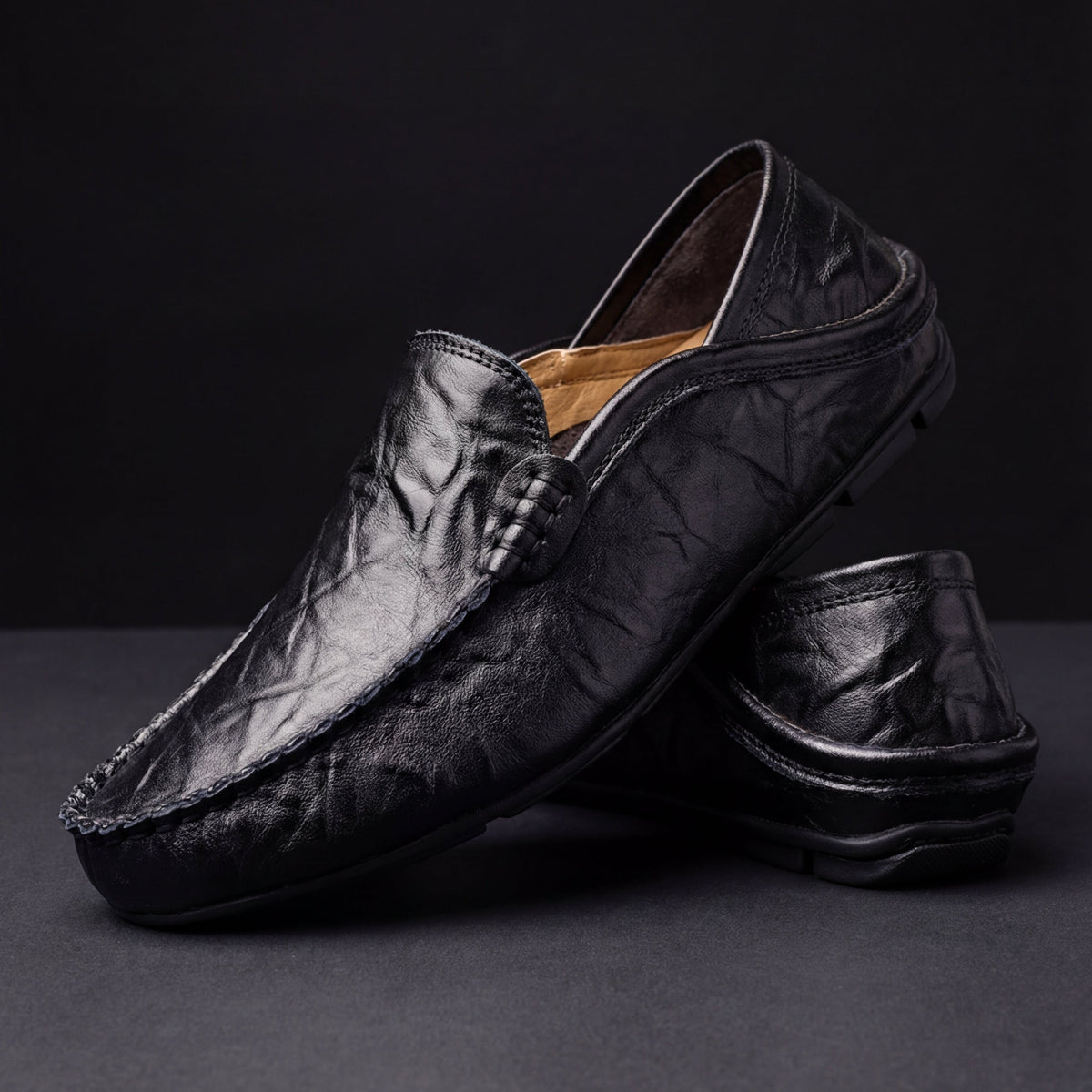 Leather Slip-On Loafers