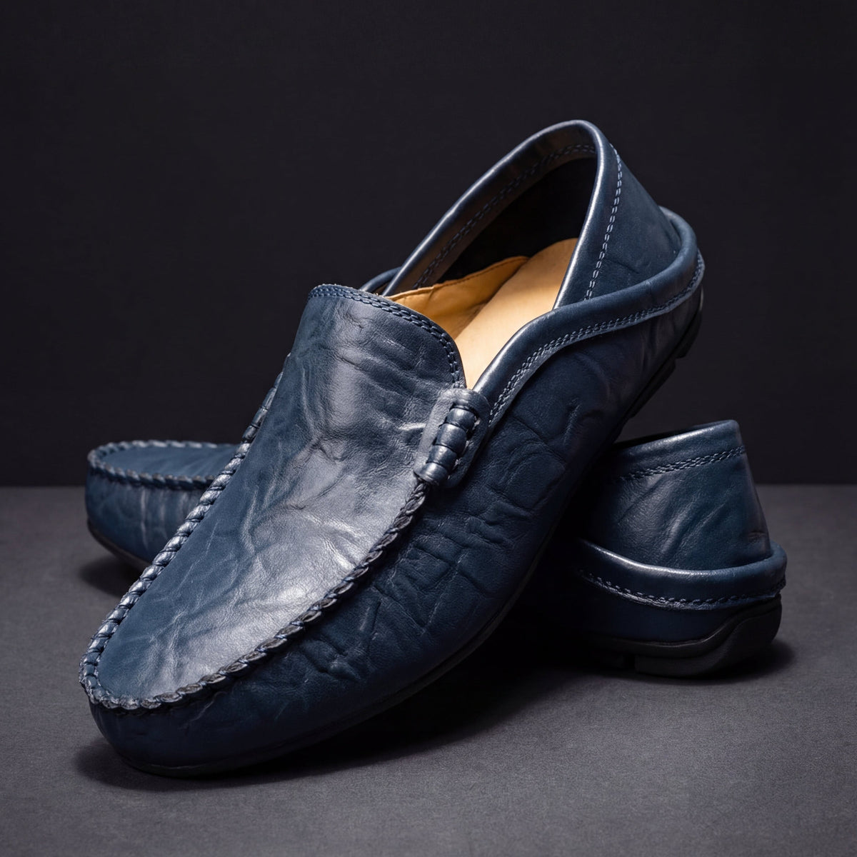 Leather Slip-On Loafers