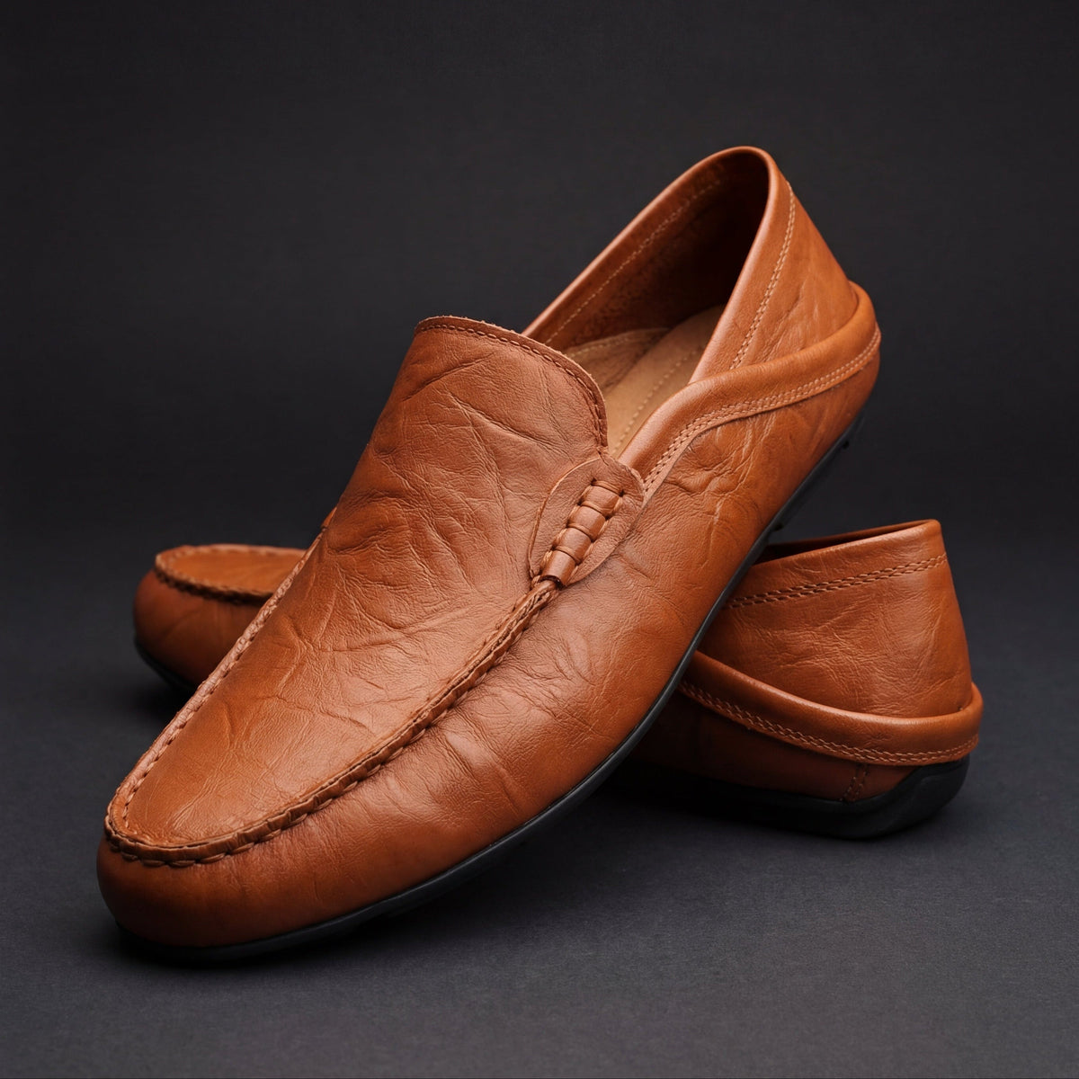 Leather Slip-On Loafers
