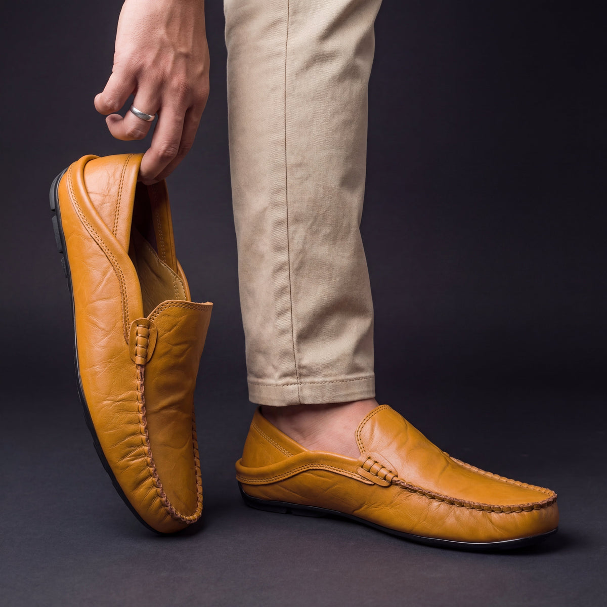 Leather Slip-On Loafers