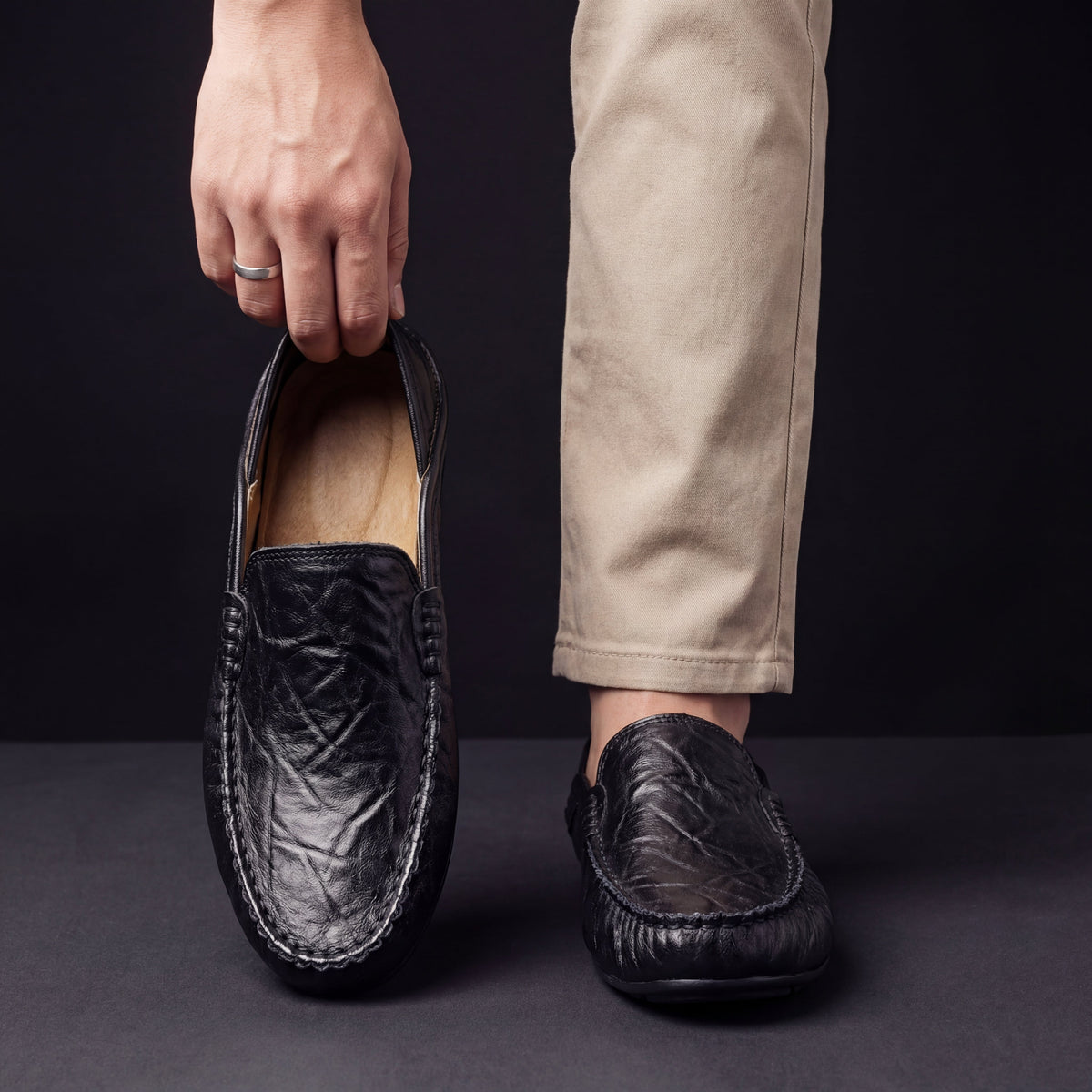 Leather Slip-On Loafers