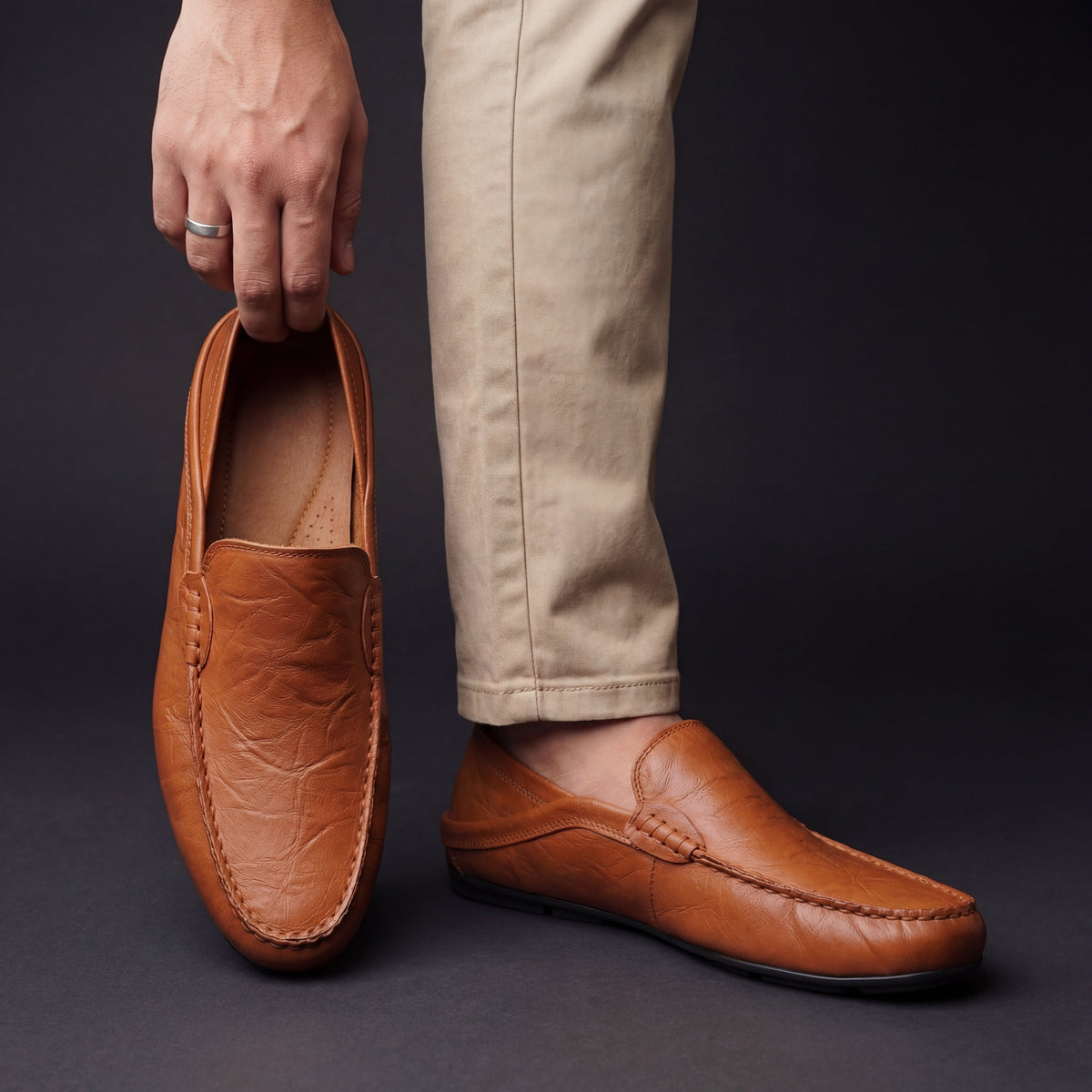 Leather Slip-On Loafers