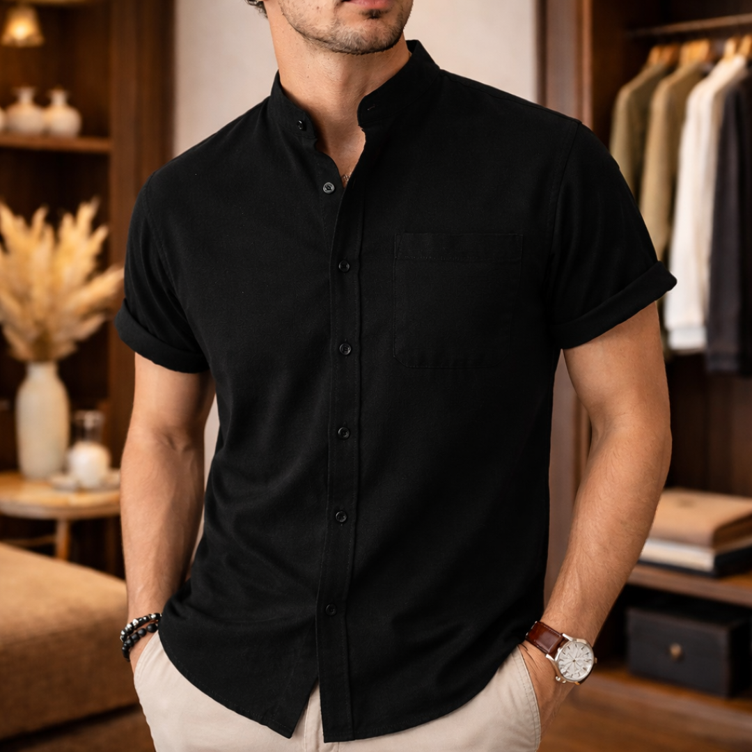 Short-Sleeve Linen Shirt
