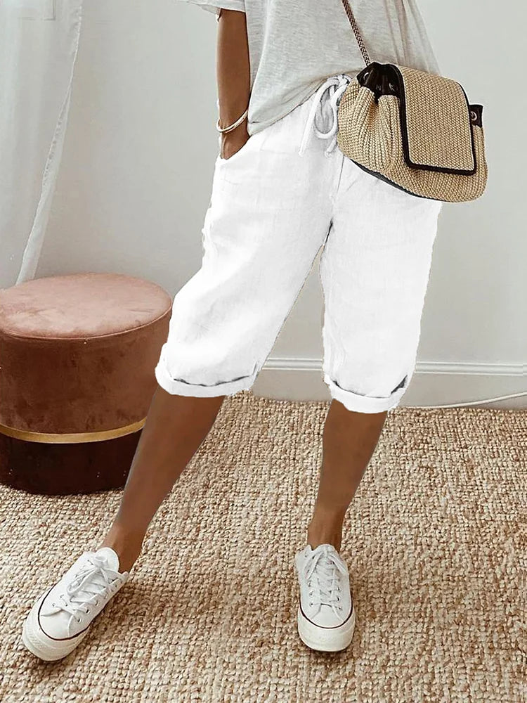 Relaxed Linen-Look Shorts