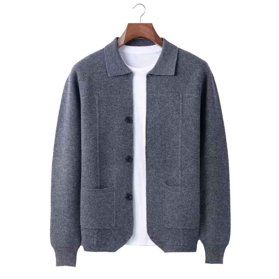 Button-Front Knitted Overshirt