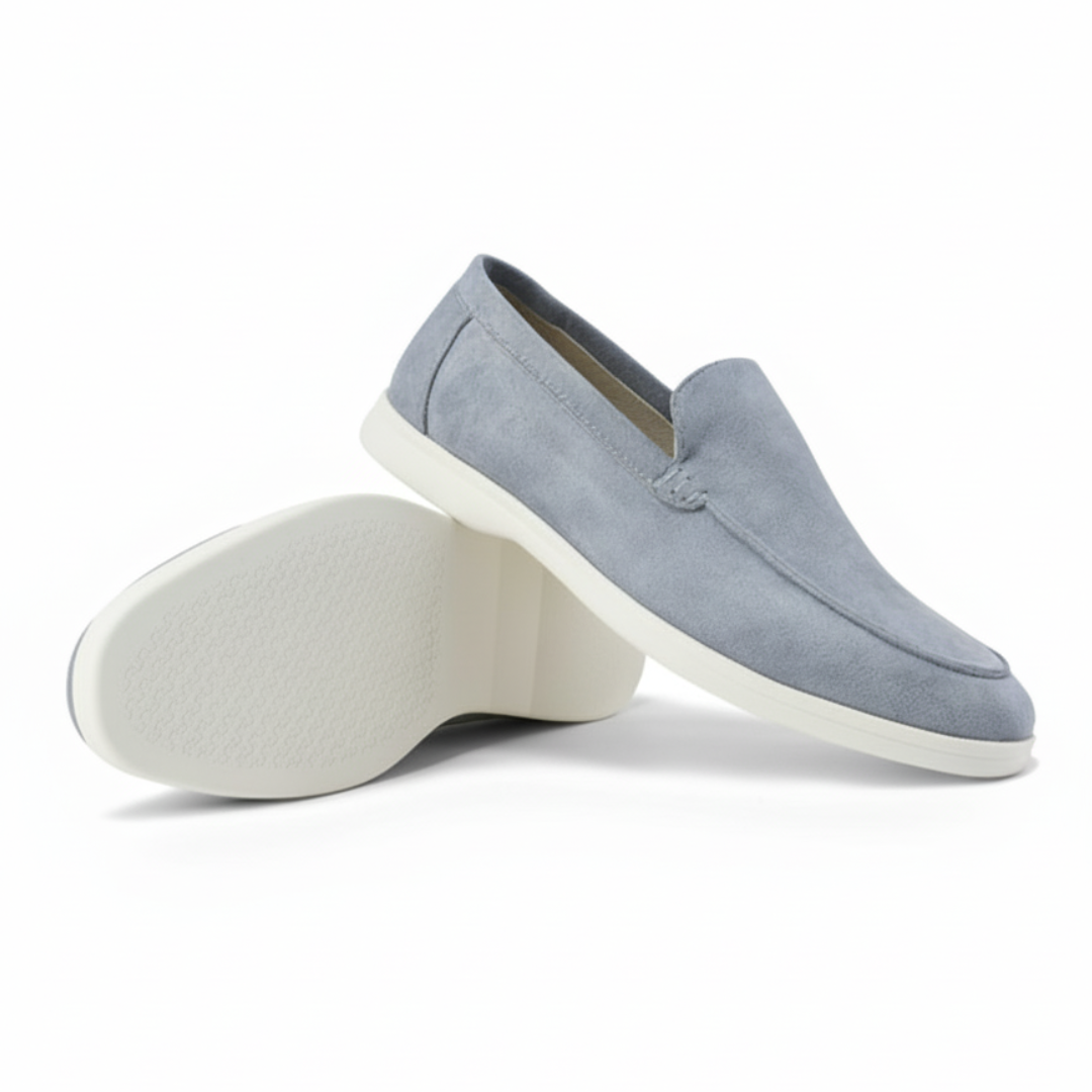 Stitched Suede Slip-On Loafers