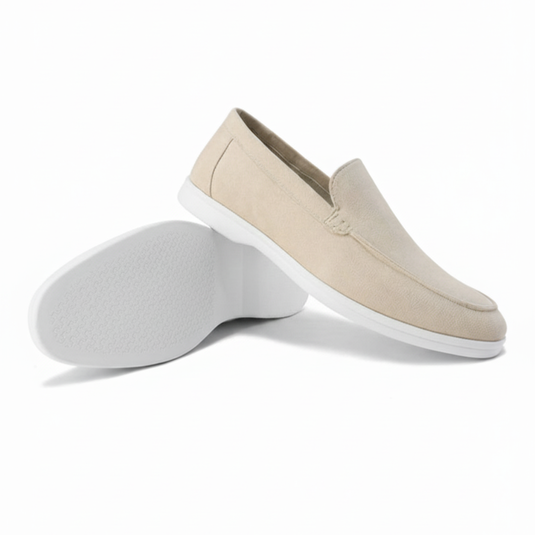 Stitched Suede Slip-On Loafers