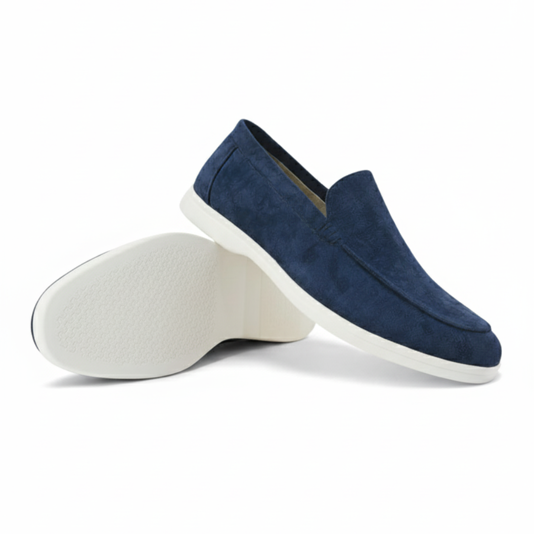Stitched Suede Slip-On Loafers