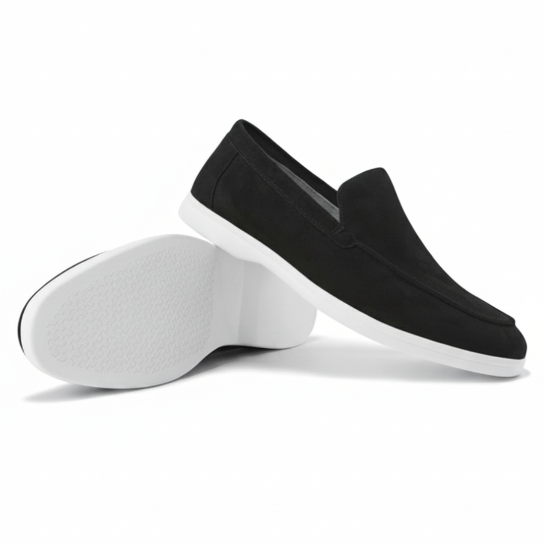 Stitched Suede Slip-On Loafers