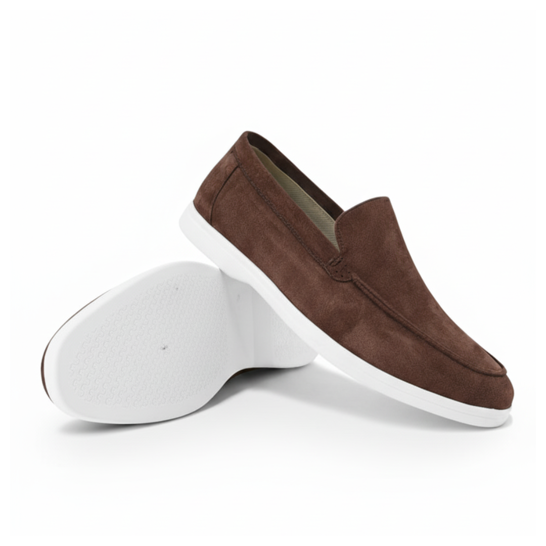Stitched Suede Slip-On Loafers