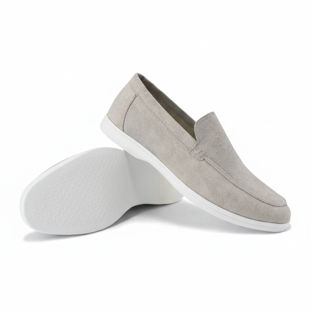 Stitched Suede Slip-On Loafers