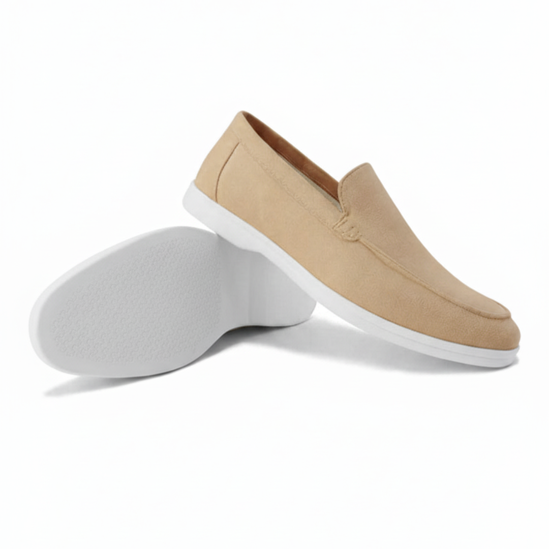 Stitched Suede Slip-On Loafers