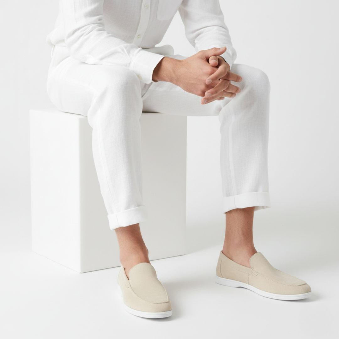 Stitched Suede Slip-On Loafers