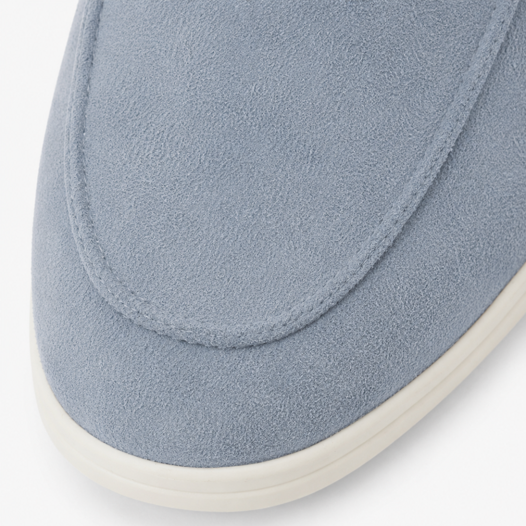 Stitched Suede Slip-On Loafers