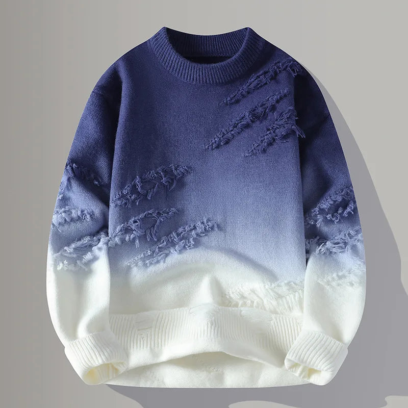 Distressed Gradient Knit Sweater