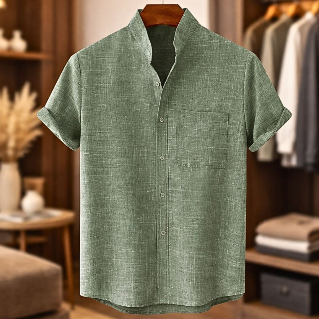Short-Sleeve Linen Shirt
