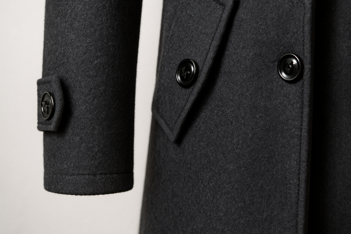 Double-Breasted Wool-Blend Overcoat
